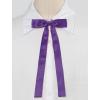 imageAllegra K Womens PreTied Adjustable String Bow Tie with Long Ribbon Solid Color Uniform BowtiesPurple