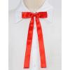 imageAllegra K Womens PreTied Adjustable String Bow Tie with Long Ribbon Solid Color Uniform BowtiesRed