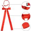 imageAllegra K Womens PreTied Adjustable String Bow Tie with Long Ribbon Solid Color Uniform BowtiesRed