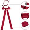 imageAllegra K Womens PreTied Adjustable String Bow Tie with Long Ribbon Solid Color Uniform BowtiesRose Red