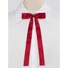 imageAllegra K Womens PreTied Adjustable String Bow Tie with Long Ribbon Solid Color Uniform BowtiesRose Red