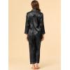 imageAllegra K Womens Satin Night Suits Valentines Day Button Down with Pants Silky Lounge Pajama SetsBlack