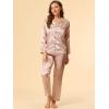 imageAllegra K Womens Satin Night Suits Valentines Day Button Down with Pants Silky Lounge Pajama SetsChampagne