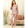 imageAllegra K Womens Satin Night Suits Valentines Day Button Down with Pants Silky Lounge Pajama SetsChampagne