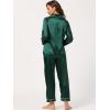 imageAllegra K Womens Satin Night Suits Valentines Day Button Down with Pants Silky Lounge Pajama SetsDark Green