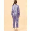 imageAllegra K Womens Satin Night Suits Valentines Day Button Down with Pants Silky Lounge Pajama SetsGray Purple