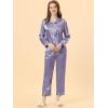 imageAllegra K Womens Satin Night Suits Valentines Day Button Down with Pants Silky Lounge Pajama SetsGray Purple