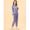 imageAllegra K Womens Satin Night Suits Valentines Day Button Down with Pants Silky Lounge Pajama SetsGray Purple