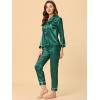 imageAllegra K Womens Satin Night Suits Valentines Day Button Down with Pants Silky Lounge Pajama SetsGreen