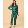 imageAllegra K Womens Satin Night Suits Valentines Day Button Down with Pants Silky Lounge Pajama SetsGreen