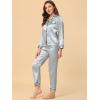 imageAllegra K Womens Satin Night Suits Valentines Day Button Down with Pants Silky Lounge Pajama SetsGrey
