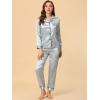 imageAllegra K Womens Satin Night Suits Valentines Day Button Down with Pants Silky Lounge Pajama SetsGrey
