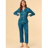 imageAllegra K Womens Satin Night Suits Valentines Day Button Down with Pants Silky Lounge Pajama SetsPeacock Blue