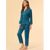 imageAllegra K Womens Satin Night Suits Valentines Day Button Down with Pants Silky Lounge Pajama SetsPeacock Blue