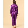 imageAllegra K Womens Satin Night Suits Valentines Day Button Down with Pants Silky Lounge Pajama SetsPurple