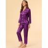 imageAllegra K Womens Satin Night Suits Valentines Day Button Down with Pants Silky Lounge Pajama SetsPurple