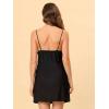 imageAllegra K Womens Satin Pajamas Cami Dress Sleepwear Spaghetti Strap Lounge Camisole NightgownsBlack