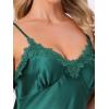 imageAllegra K Womens Satin Pajamas Cami Dress Sleepwear Spaghetti Strap Lounge Camisole NightgownsDark Green