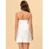 imageAllegra K Womens Satin Pajamas Cami Dress Sleepwear Spaghetti Strap Lounge Camisole NightgownsWhite