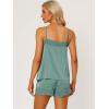 imageAllegra K Womens Satin Sleepwear Lace Trim Camisole Tops with Shorts Lounge Silky Pajama SetsGray Green