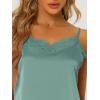 imageAllegra K Womens Satin Sleepwear Lace Trim Camisole Tops with Shorts Lounge Silky Pajama SetsGray Green