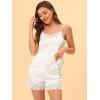 imageAllegra K Womens Satin Sleepwear Lace Trim Camisole Tops with Shorts Lounge Silky Pajama SetsWhite