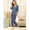 imageAllegra K Womens Satin Sleepwear Night Suit V Neck Lace Nightwear Lounge Pajama SetDark Grey