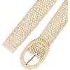 imageAllegra K Womens Skinny Waist Belts Braided Woven Bohemian Belts for Dress Metal BuckleBeige