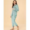 imageAllegra K Womens Sleepwear Flannel Button Down Lounge Winter Long Sleeves Pajama SetsBlue