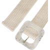 imageAllegra K Womens Stretchy Wide Waist Belts Braided Belts for Dress Square Buckle AdjustableBeige