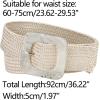 imageAllegra K Womens Stretchy Wide Waist Belts Braided Belts for Dress Square Buckle AdjustableBeige