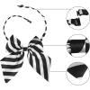 imageAllegra K Womens Striped PreTied Uniform Adjustable Bowknot Bow Tie for Cosplay CostumeBlack White