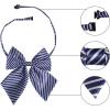 imageAllegra K Womens Striped PreTied Uniform Adjustable Bowknot Bow Tie for Cosplay CostumeNavy Blue