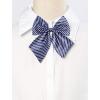 imageAllegra K Womens Striped PreTied Uniform Adjustable Bowknot Bow Tie for Cosplay CostumeNavy Blue