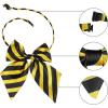 imageAllegra K Womens Striped PreTied Uniform Adjustable Bowknot Bow Tie for Cosplay CostumeYellow Black