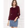 imageAllegra K Womens Swiss Dots Blouse Bracelet Sleeves Chiffon Boho Ruffle Neck TopsBurgundy
