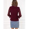 imageAllegra K Womens Swiss Dots Blouse Bracelet Sleeves Chiffon Boho Ruffle Neck TopsBurgundy
