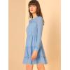 imageAllegra K Womens Swiss Dots Elastic Waist ALine Tiered Flowy Chiffon DressBlue