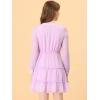 imageAllegra K Womens Swiss Dots Elastic Waist ALine Tiered Flowy Chiffon DressLavender