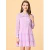 imageAllegra K Womens Swiss Dots Elastic Waist ALine Tiered Flowy Chiffon DressLavender