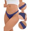 imageAllegra K Womens Underwear Satin Invisible Bikini Comfortable NoShow ThongsBlue