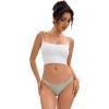 imageAllegra K Womens Underwear Satin Invisible Bikini Comfortable NoShow ThongsLight Gray Green