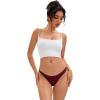 imageAllegra K Womens Underwear Satin Invisible Bikini Comfortable NoShow ThongsRed