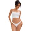 imageAllegra K Womens Underwear Satin Invisible Bikini Comfortable NoShow ThongsWhite
