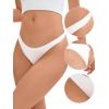 imageAllegra K Womens Underwear Satin Invisible Bikini Comfortable NoShow ThongsWhite