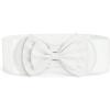 imageAllegra K Women Bowtie Ornament Press Stud Button Elastic Waist Cinch BeltWhite