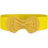imageAllegra K Women Bowtie Ornament Press Stud Button Elastic Waist Cinch BeltYellow