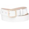 imageAllegra K Women Pin Buckle Belt Soft Wide Waist Belt Casual Dresses Jeans PantsWhite golden Buckle