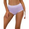 imageAllegra K Womens Cotton Underwear HighRise Lace Trim Tummy Control Full Coverage BriefPurple