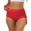 imageAllegra K Womens Elastic HighWaisted Brief Breathable No Show Hipster UnderwearBright Red